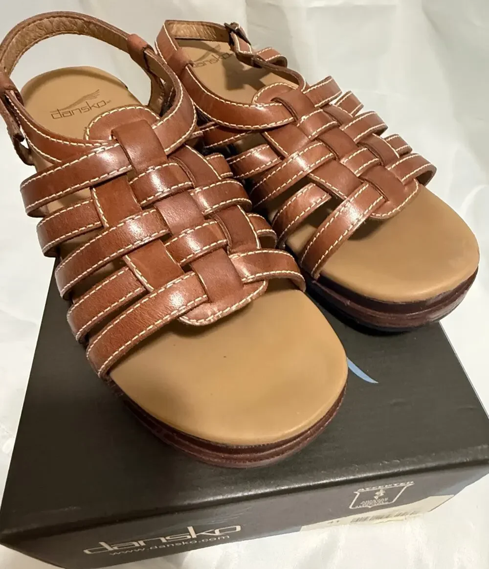 Dansko Moriah Chestnut Brown Heeled Sandals - Size 10.5 - NEW